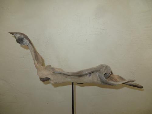 Bird - Antelope<br>Dfrift wood on Steel<br>67 cm