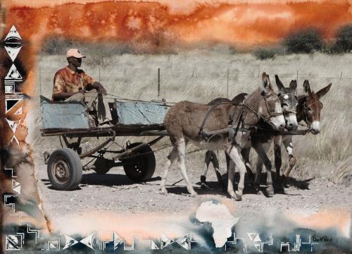 En Route Donkey Cart<br>125 x 90 cm