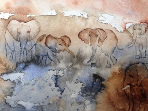 Elephants1<br>54 x 31 cm
