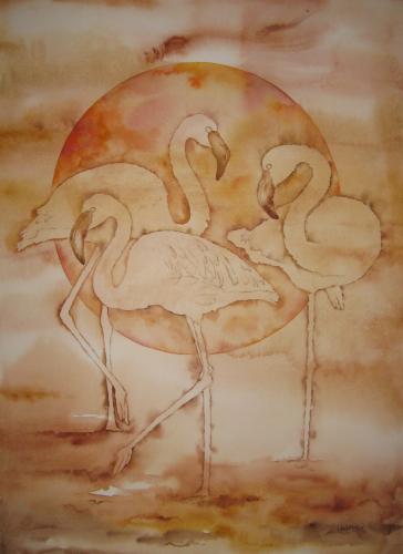 Flamingo Sunset<br>71 x 52 cm