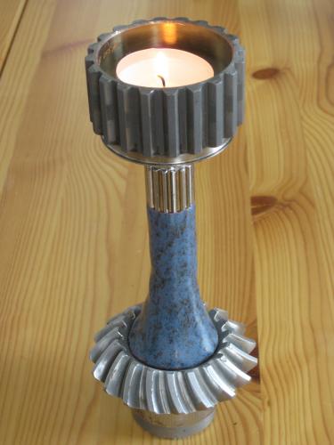 Cogwheel Candle<br>Ceramic  Steel<br>17 cm